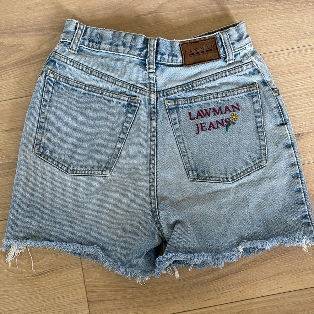 Lawman vintage Light Blue High-Waisted Jean Shorts